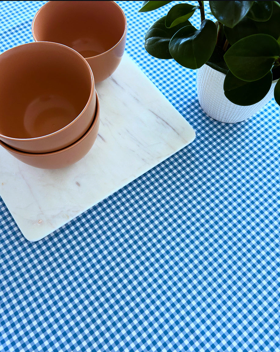 Wipeable August Gingham - French Blue